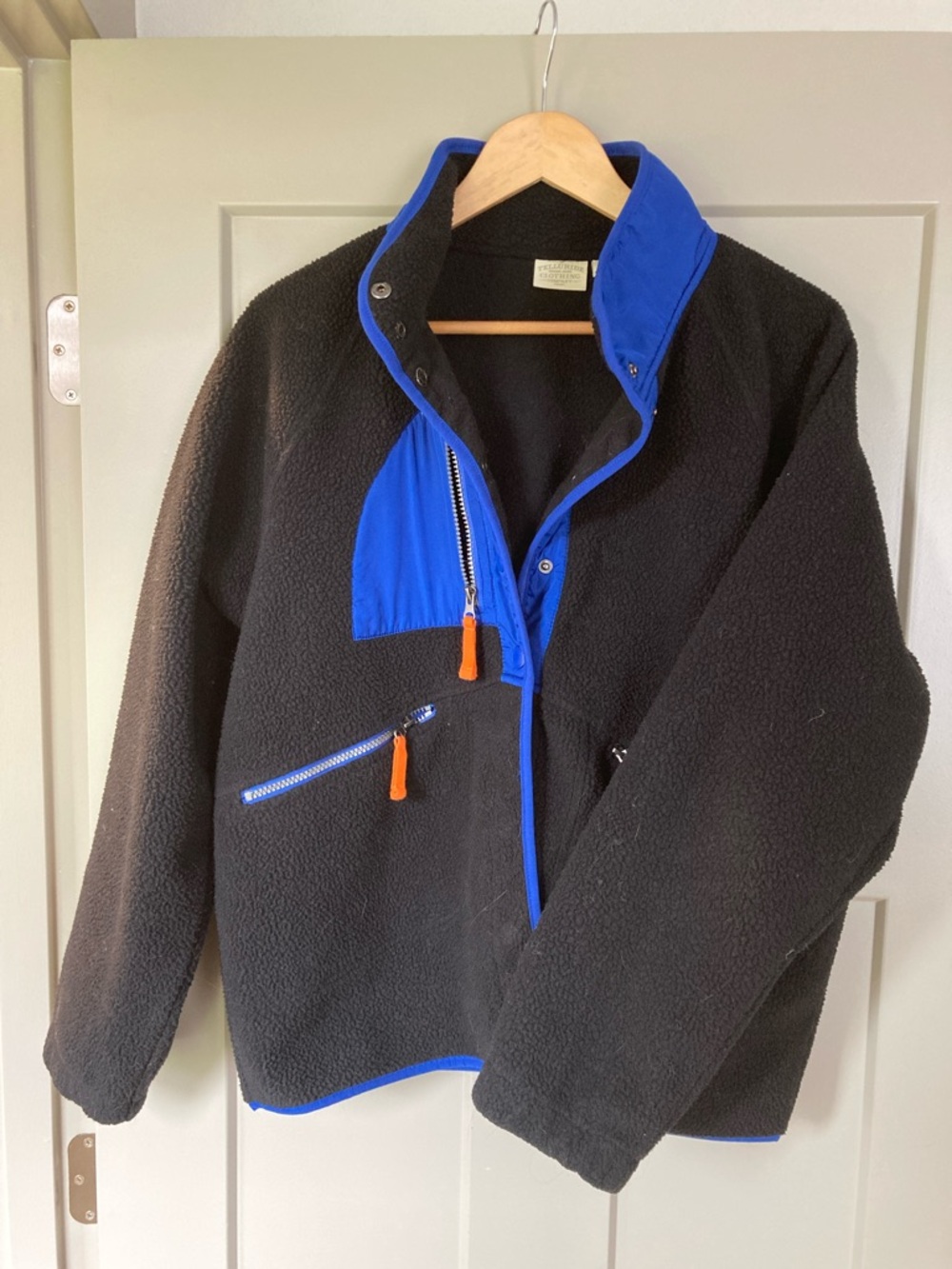 Black Fleece Jacket with Blue Trim